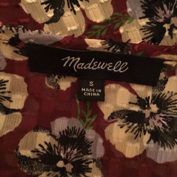 Madewell Drawstring Ruffle-Hem Top in Viola Floral - Picture 8 of 8